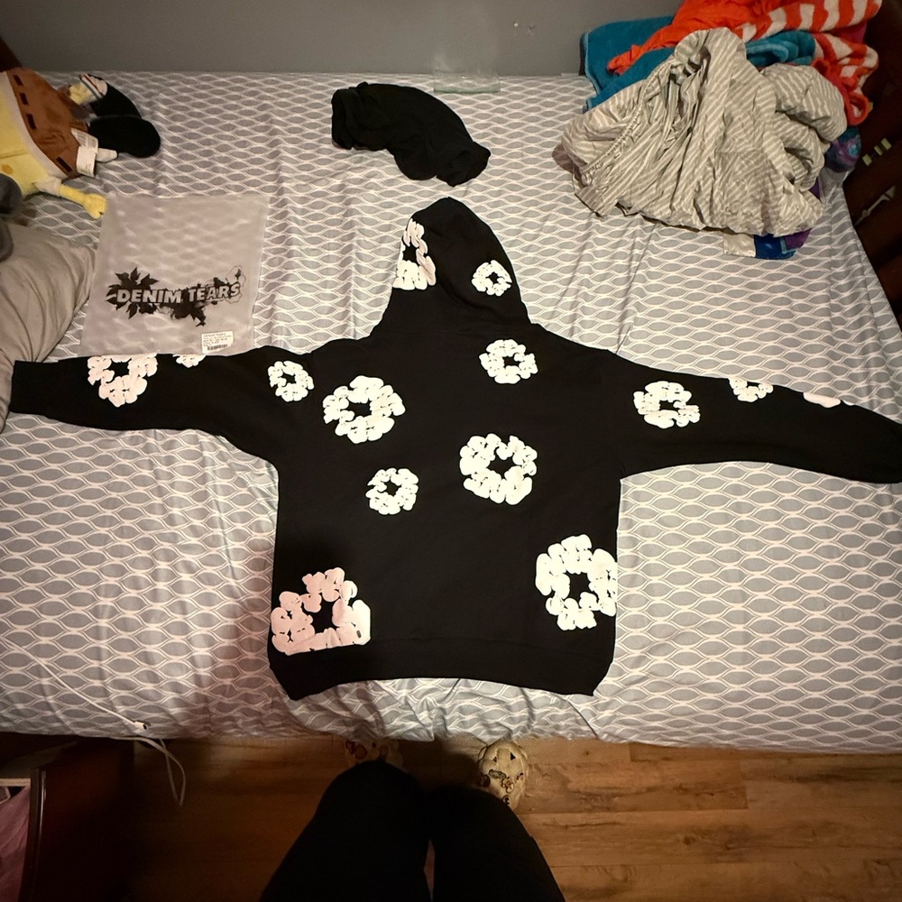 Denim Tears Black and White Hoodie
